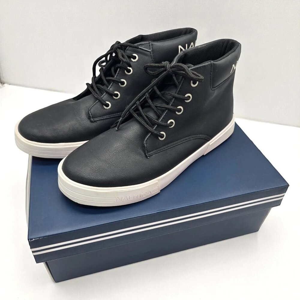 Nautica Boys Black High Top Sneakers Size 5 Lace Up